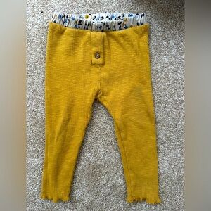 Mustard Ribbed Kids Bottoms
